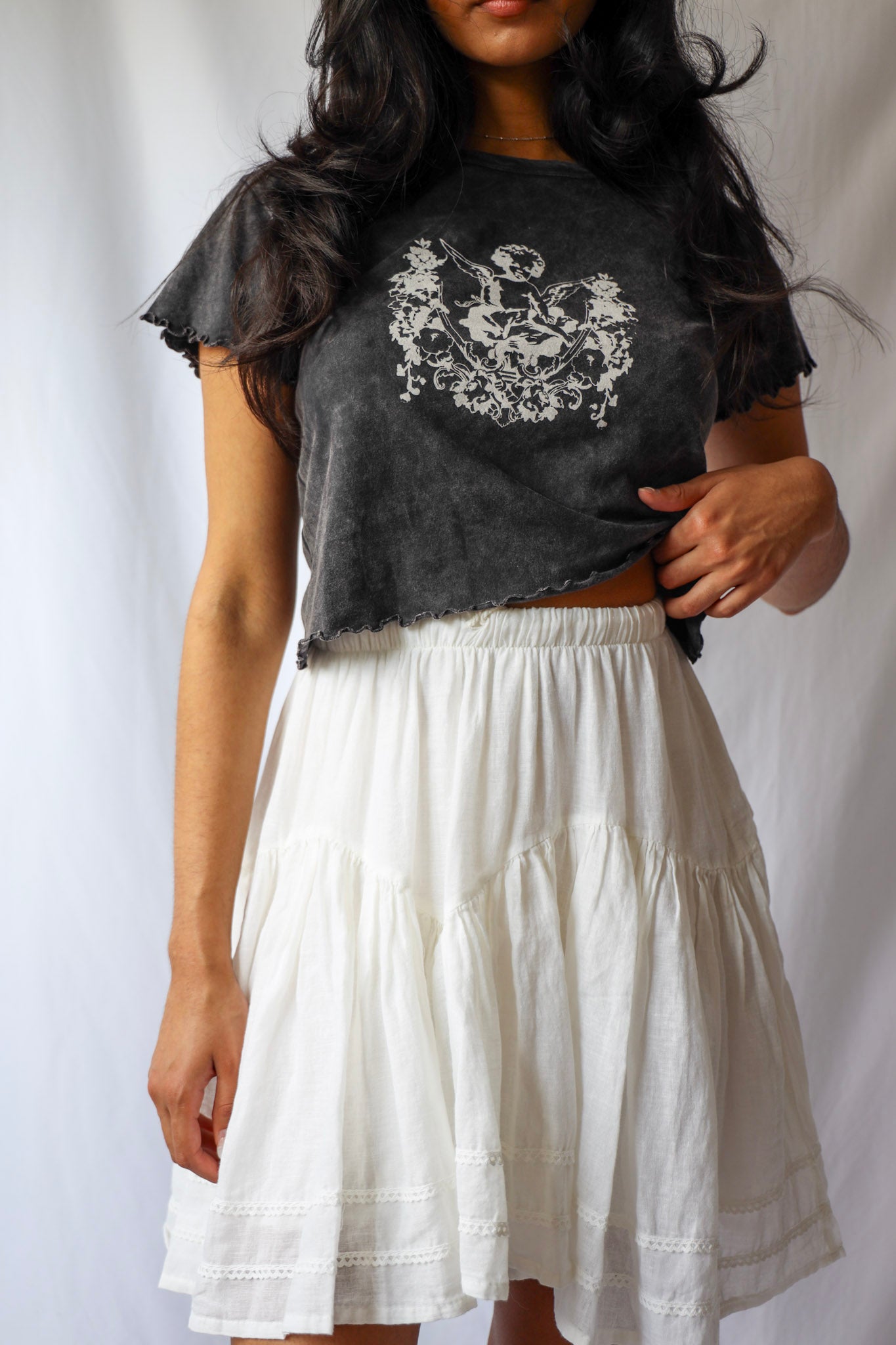 Cherub Baby Angel Lettuce-Edge Baby Tee