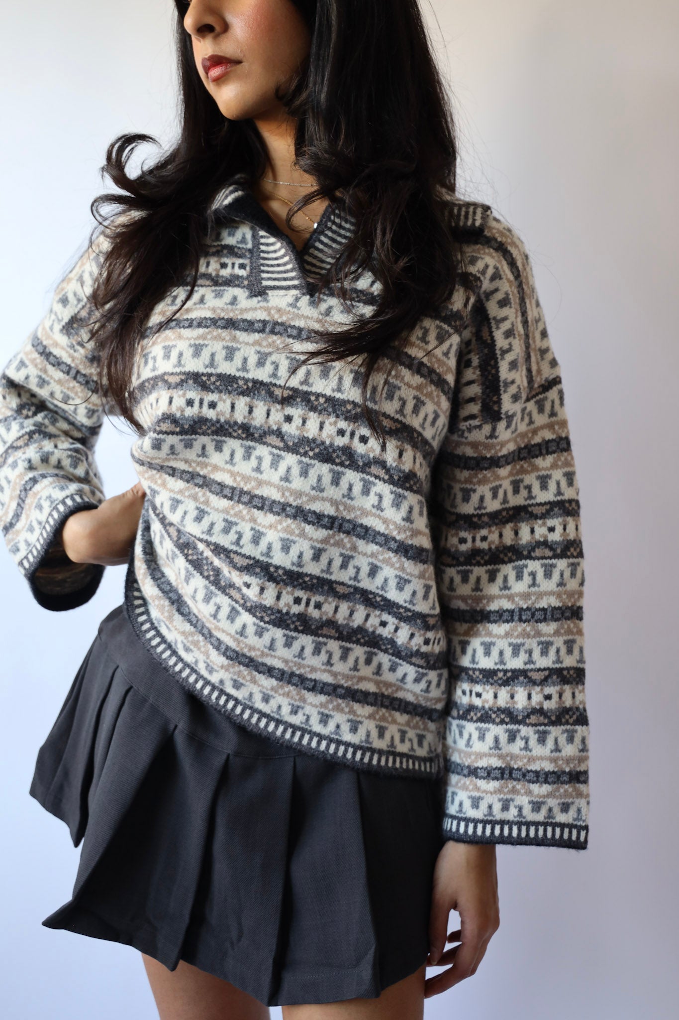 Vintage Stripe Pattern Sweater