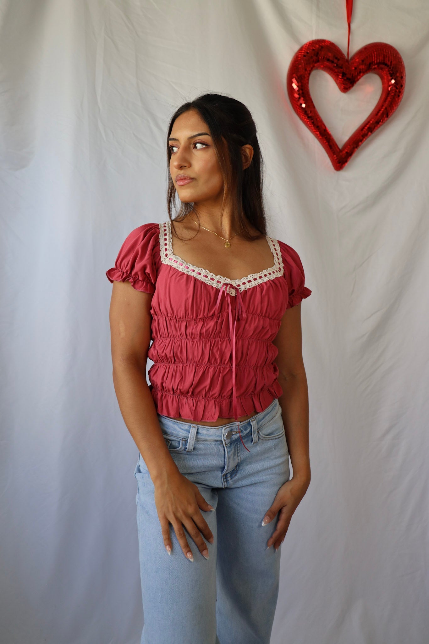 Vintage Lace Sweetheart Top