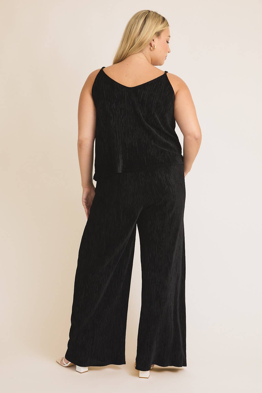 Velvet Cowl Neck Pant Set