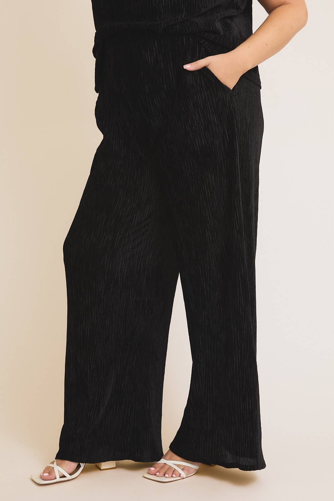 Velvet Cowl Neck Pant Set