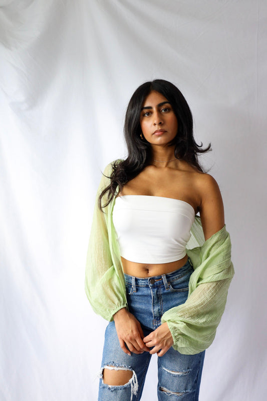 Lime Sheer Button Down