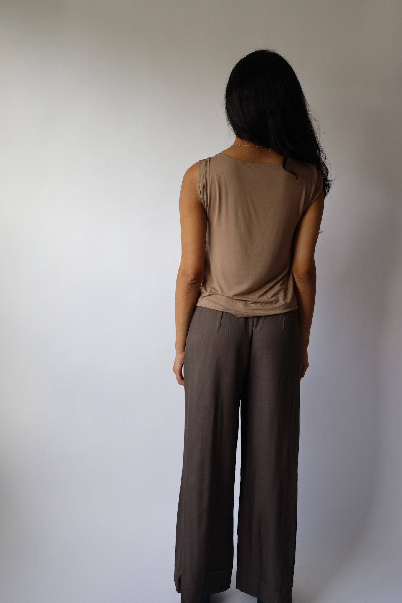 Latte Draped Shoulder Top