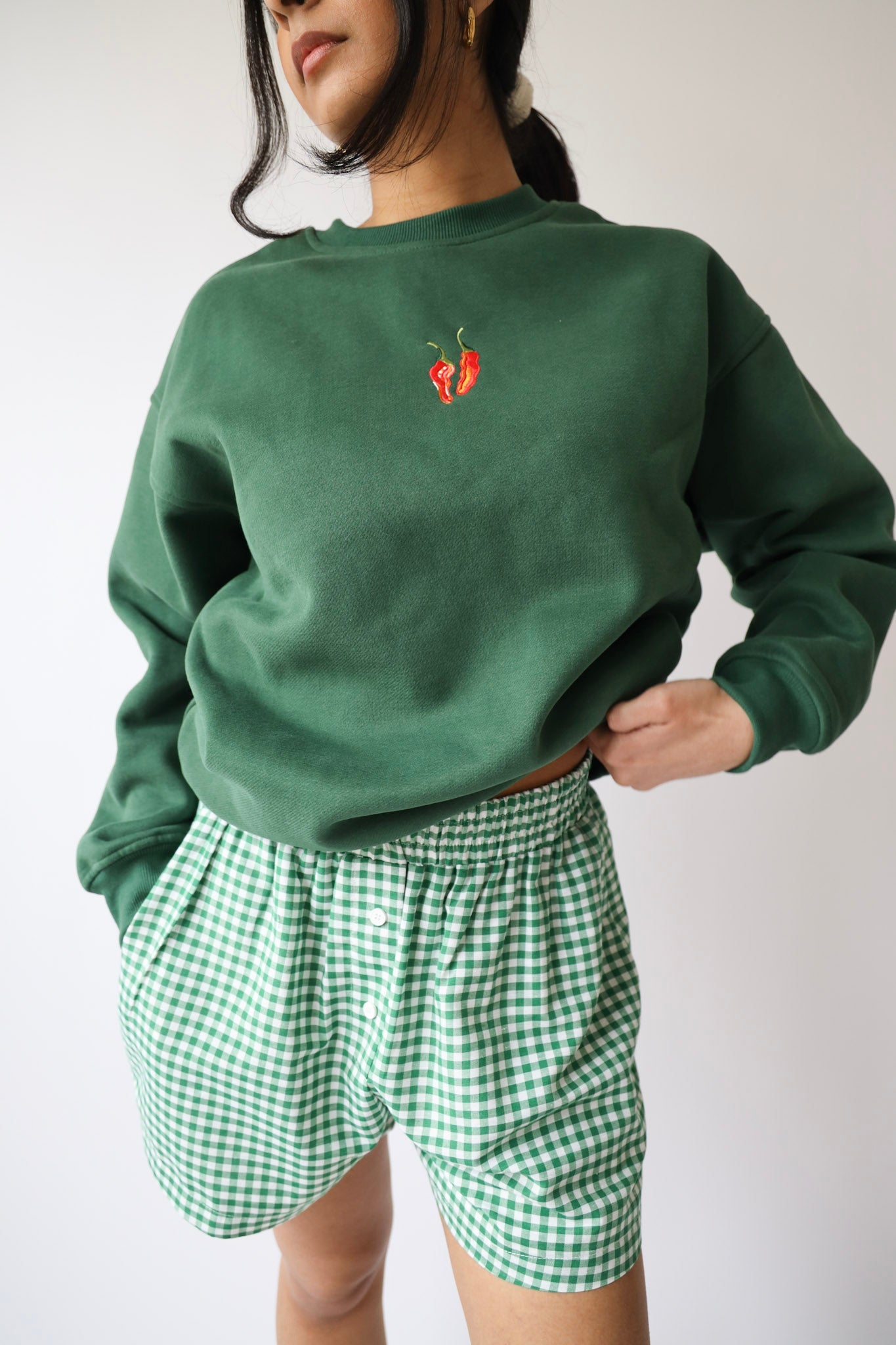 Green Gingham Boxer Shorts