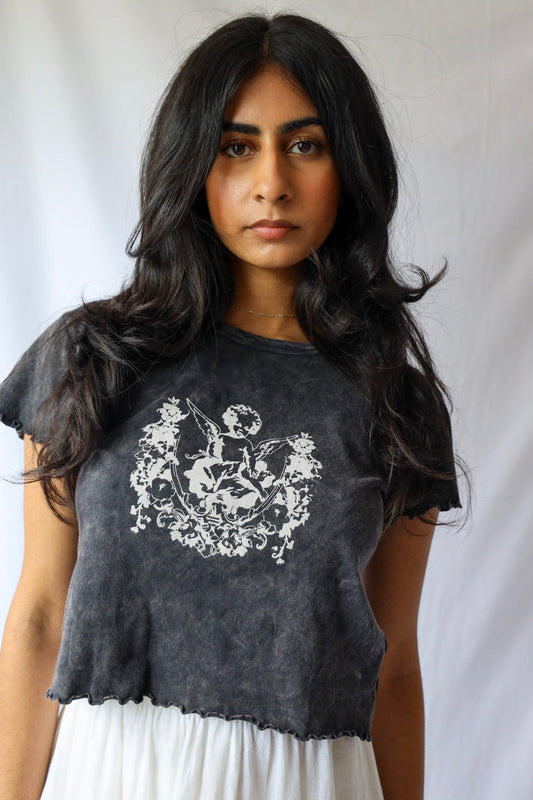 Cherub Baby Angel Lettuce-Edge Baby Tee