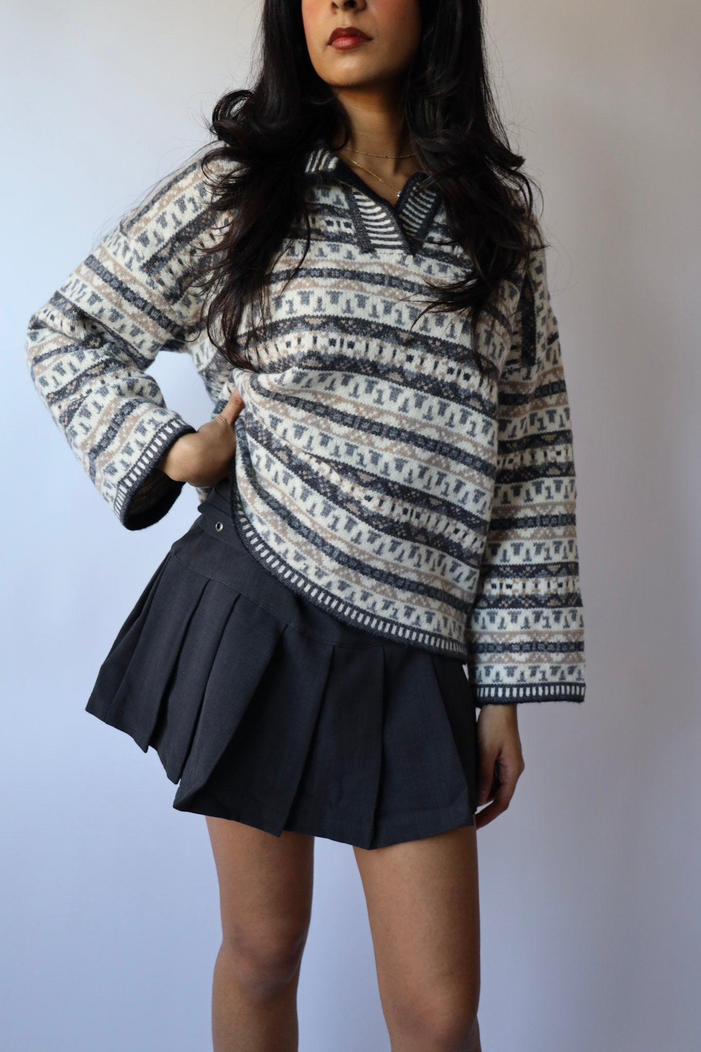 Vintage Stripe Pattern Sweater