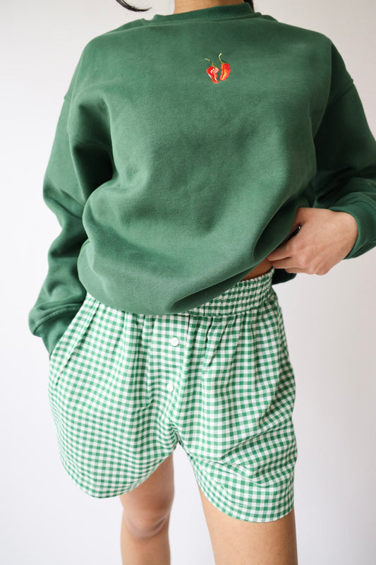 Green Gingham Boxer Shorts