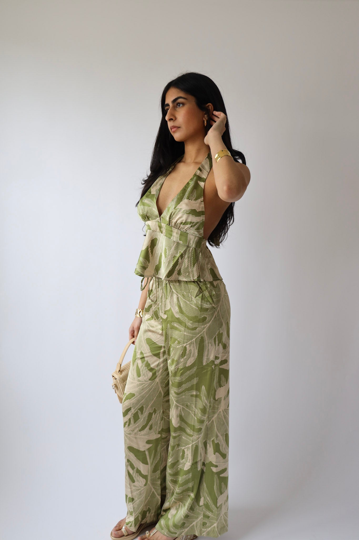 Palm Print Halter Top (Top Only)