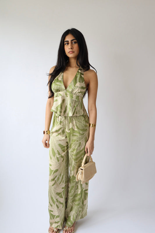Palm Print Halter Top (Top Only)