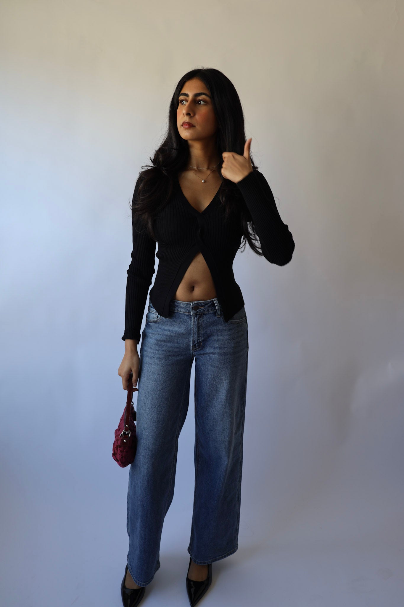 Ribbed Twist Front Sweater Cardigan