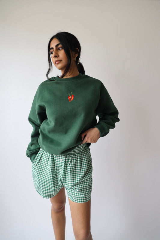Spicy Pepper Embroidered Crewneck