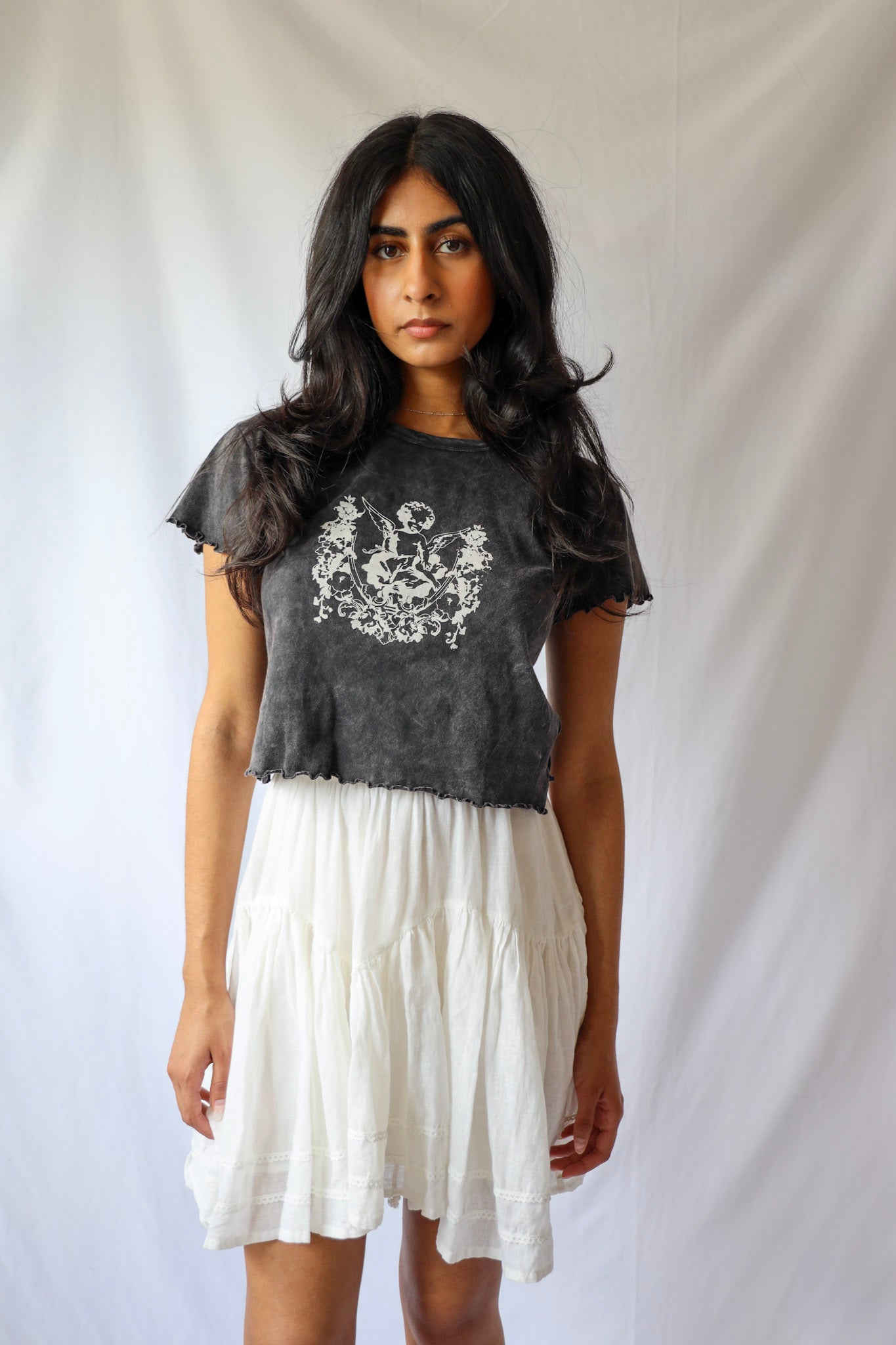 Cherub Baby Angel Lettuce-Edge Baby Tee