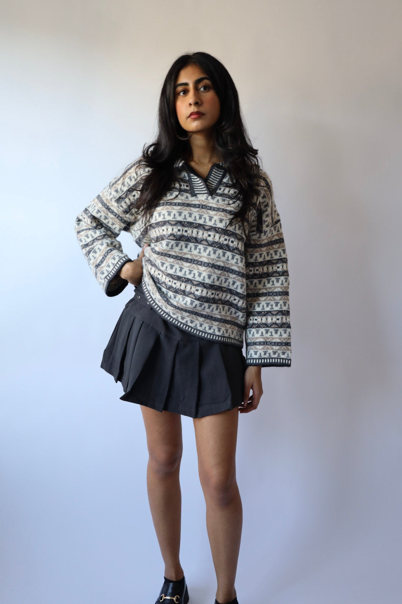 Vintage Stripe Pattern Sweater
