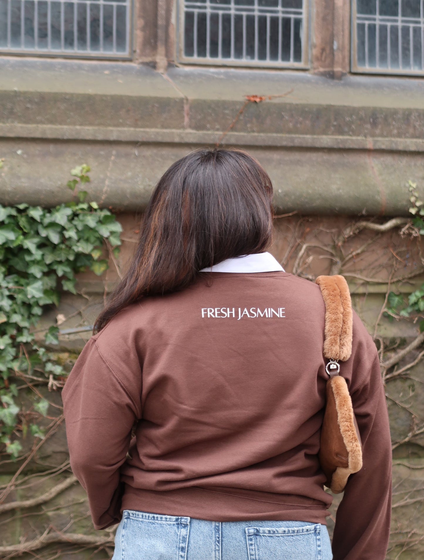 “Mercer” Crewneck Sweatshirt (Brown & White)