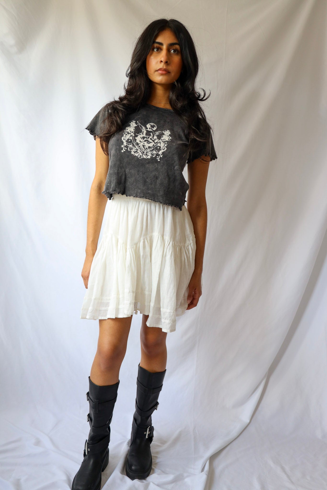Cherub Baby Angel Lettuce-Edge Baby Tee