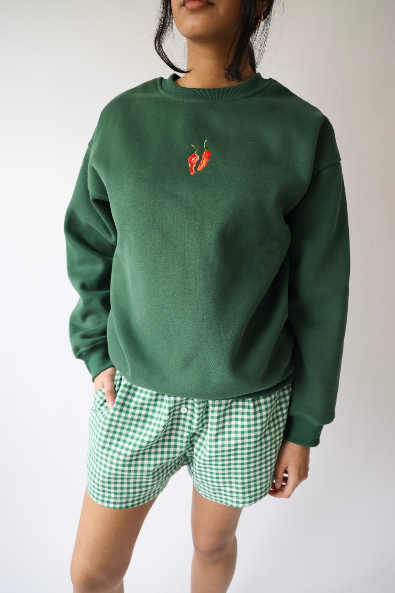 Green Gingham Boxer Shorts