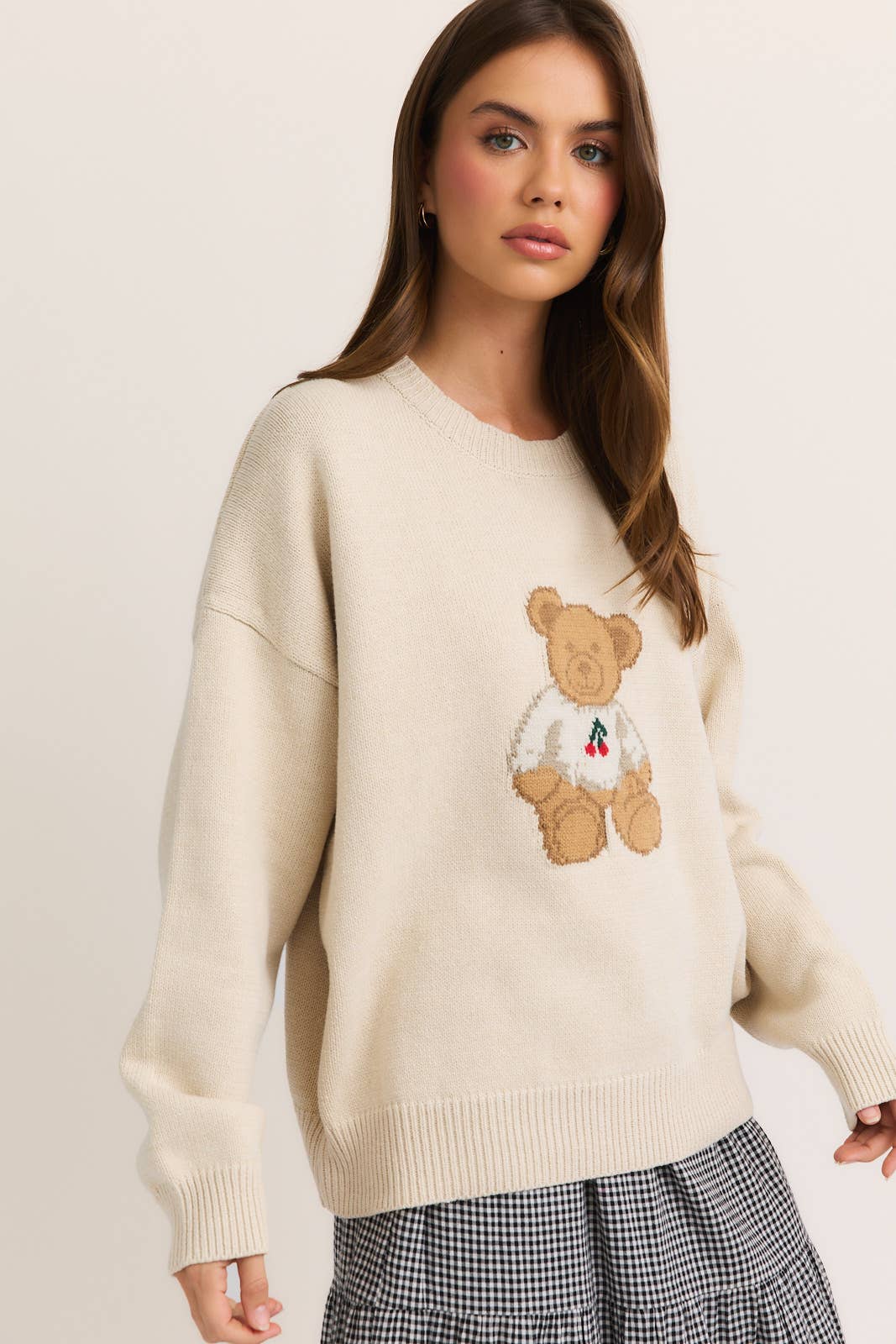 Long Sleeve Cherry Bear Crew Neck