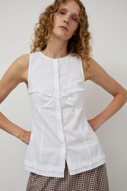 A Bronze Age Tomorrow Top in White