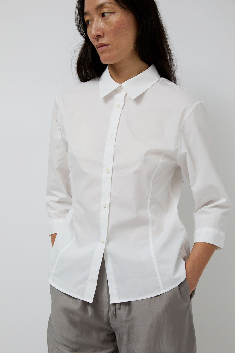 Amomento Half Sleeve Shirt in White
