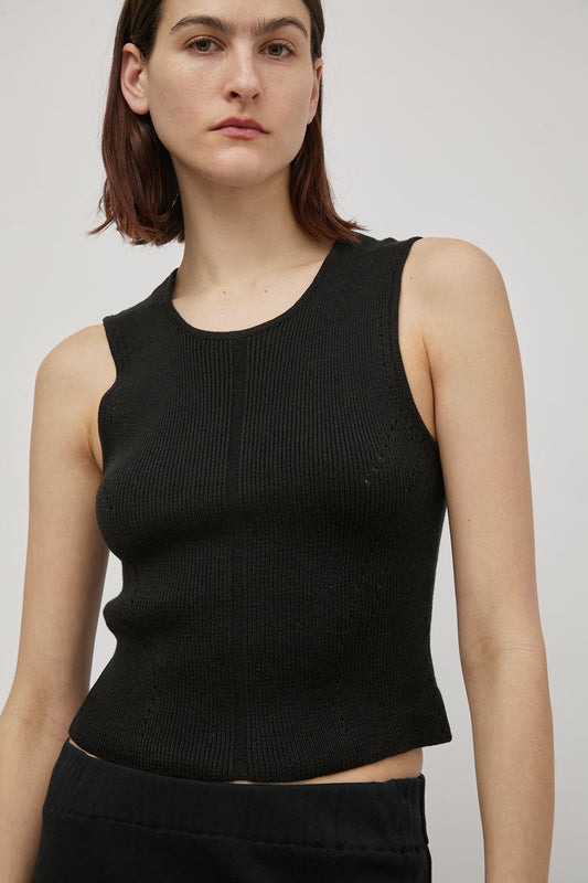 Atelier Delphine High Gauge Compact Top in Black
