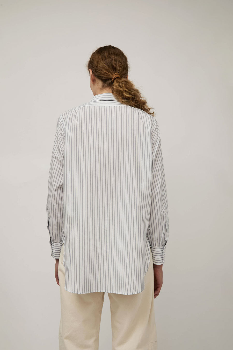B Sides Louisa Shirt in White and Navy Stripe