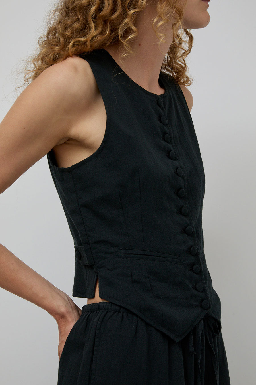 Ciao Lucia Argento Vest in Black