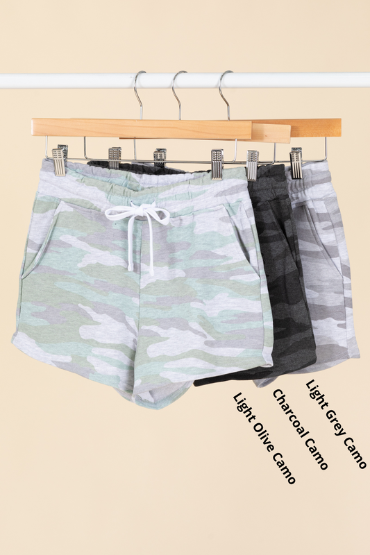 Basic French Terry Camouflage Shorts