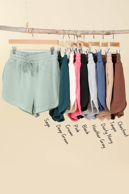 Drawstring Soft Scuba Shorts