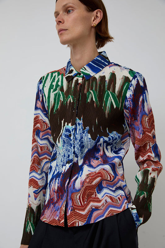 Henrik Vibskov Slope Blouse in Graphic Slopes Light