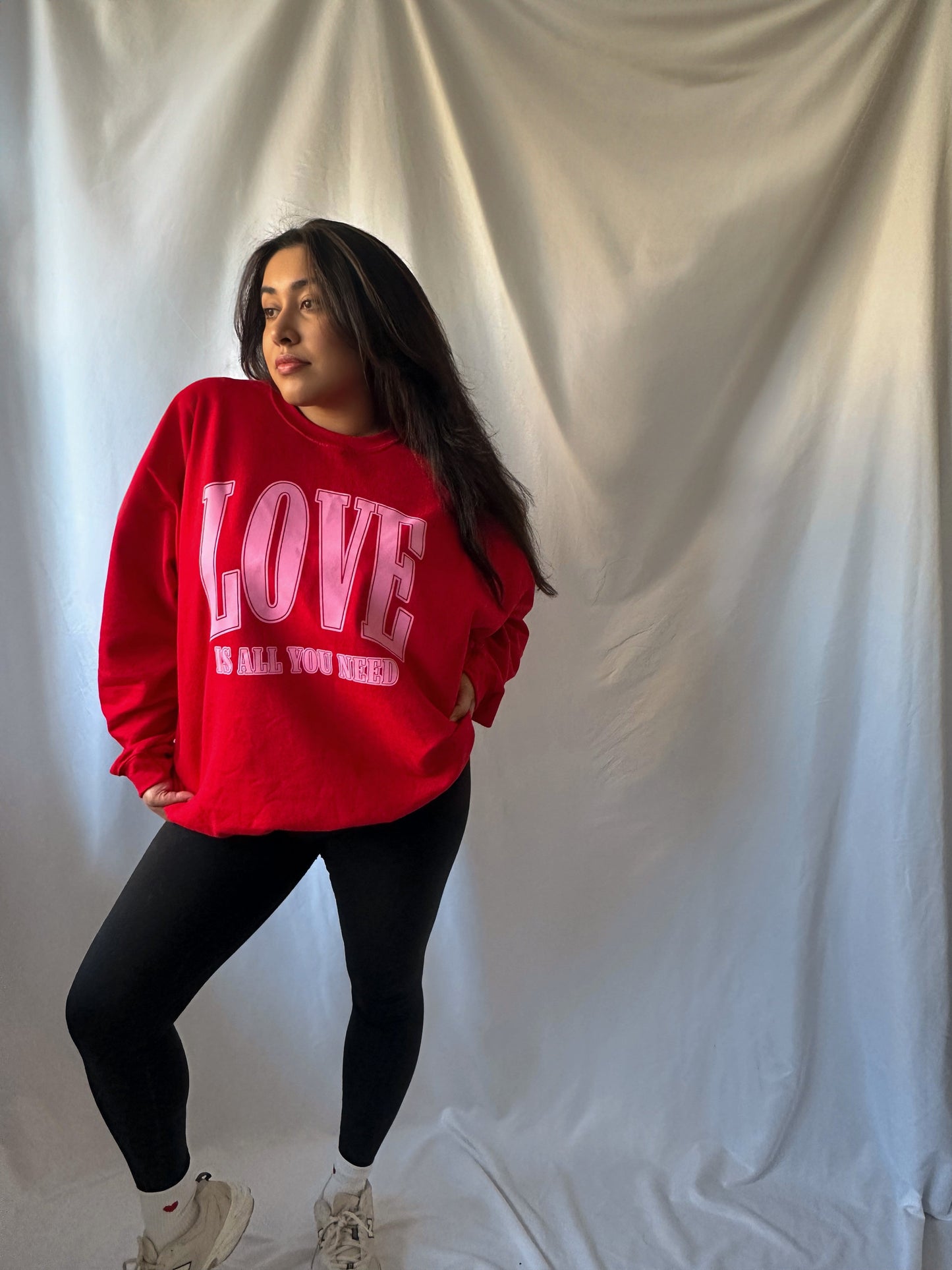 Love Is All You Need Oversized 90's Sweatshirt | Valentines