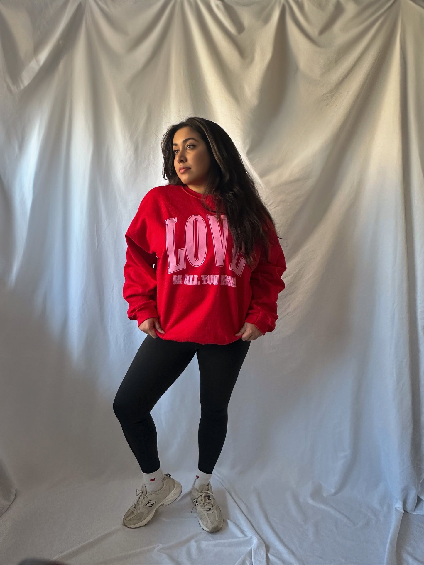 Love Is All You Need Oversized 90's Sweatshirt | Valentines
