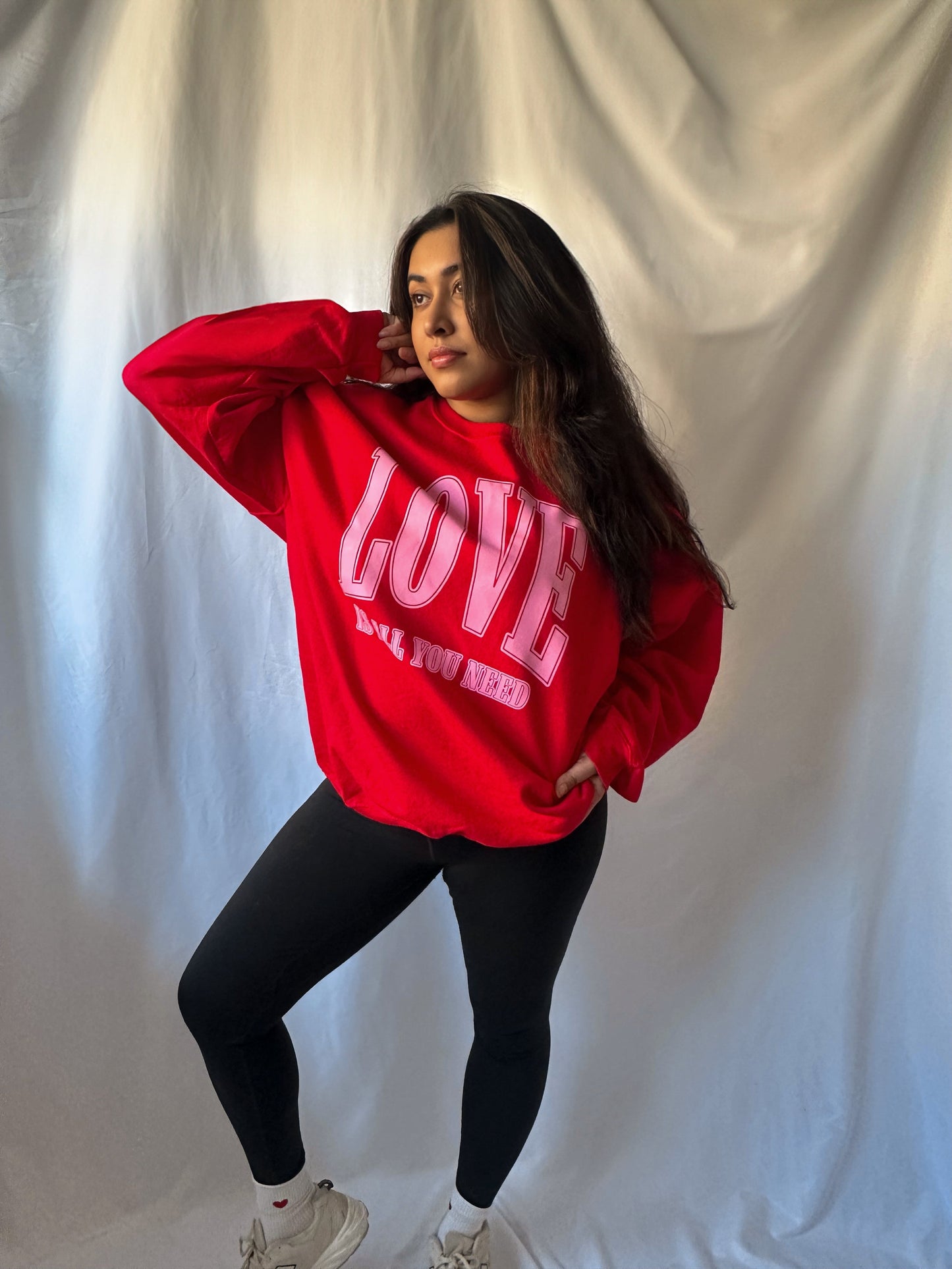 Love Is All You Need Oversized 90's Sweatshirt | Valentines