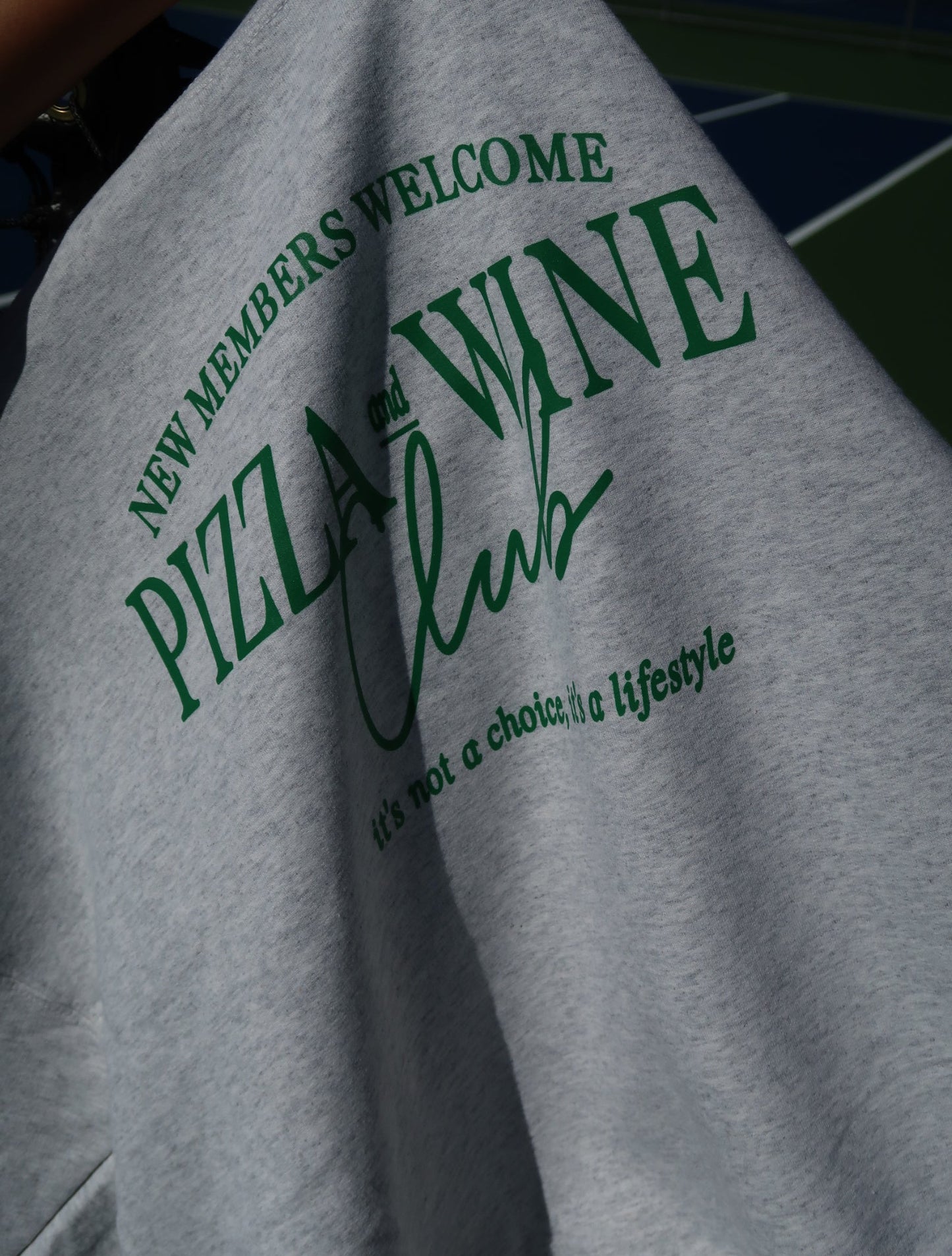 Pizza & Wine Club 90s Oversized Grey Sweatshirt