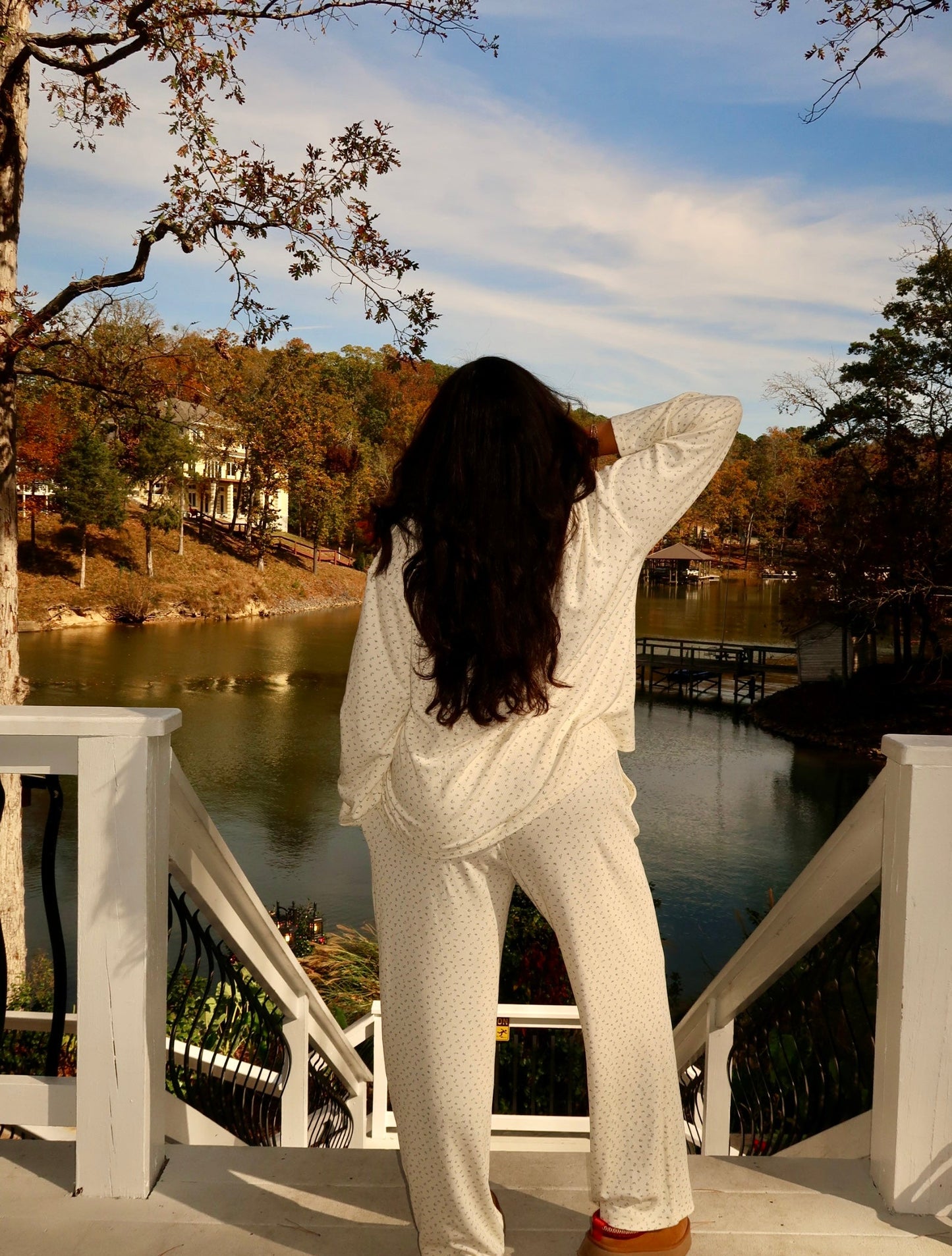 Sunkissed Coconut Butter Yellow Floral Long Sleeve Pajama Top