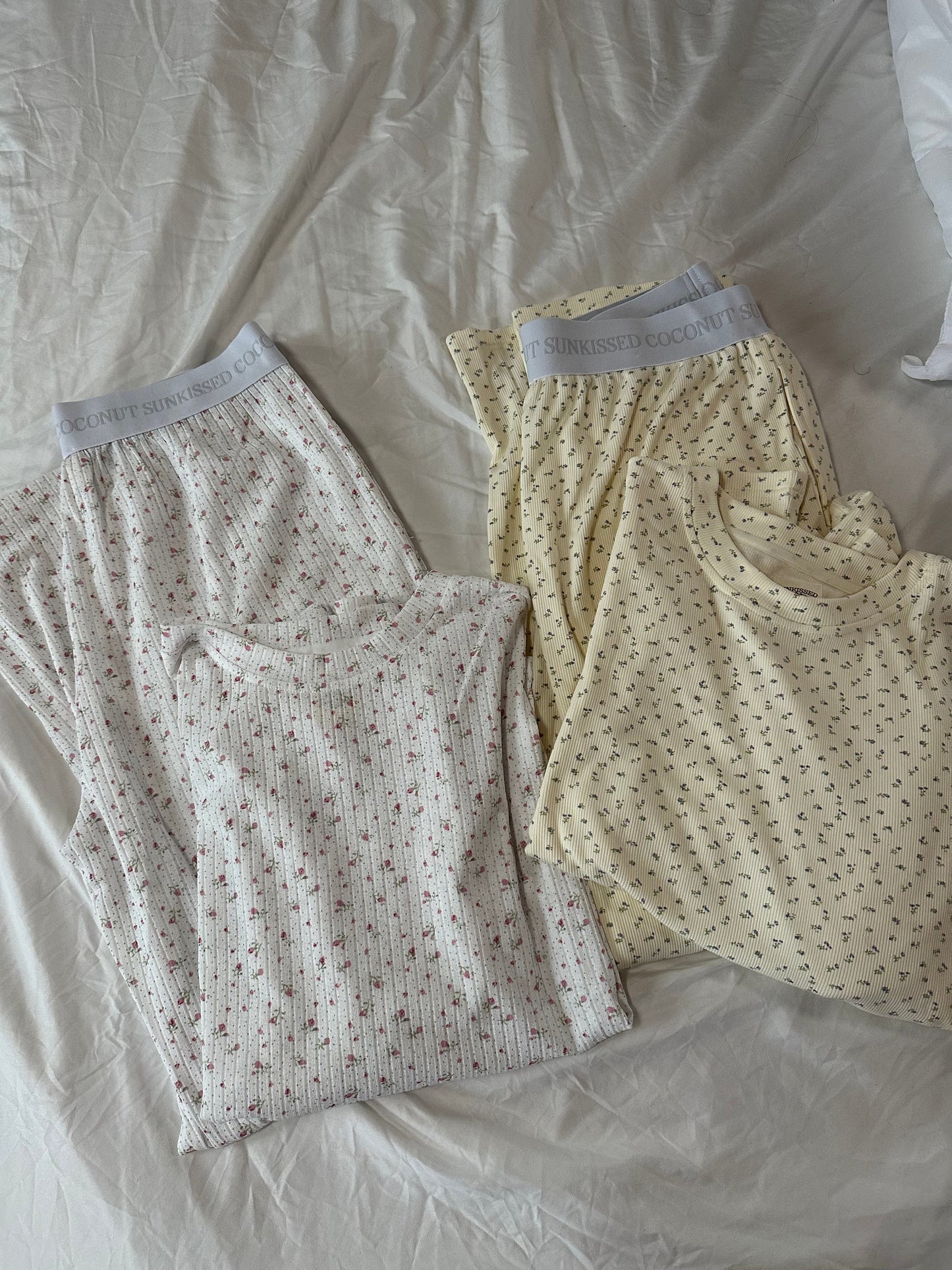 Sunkissed Coconut Butter Yellow Floral Long Sleeve Pajama Top