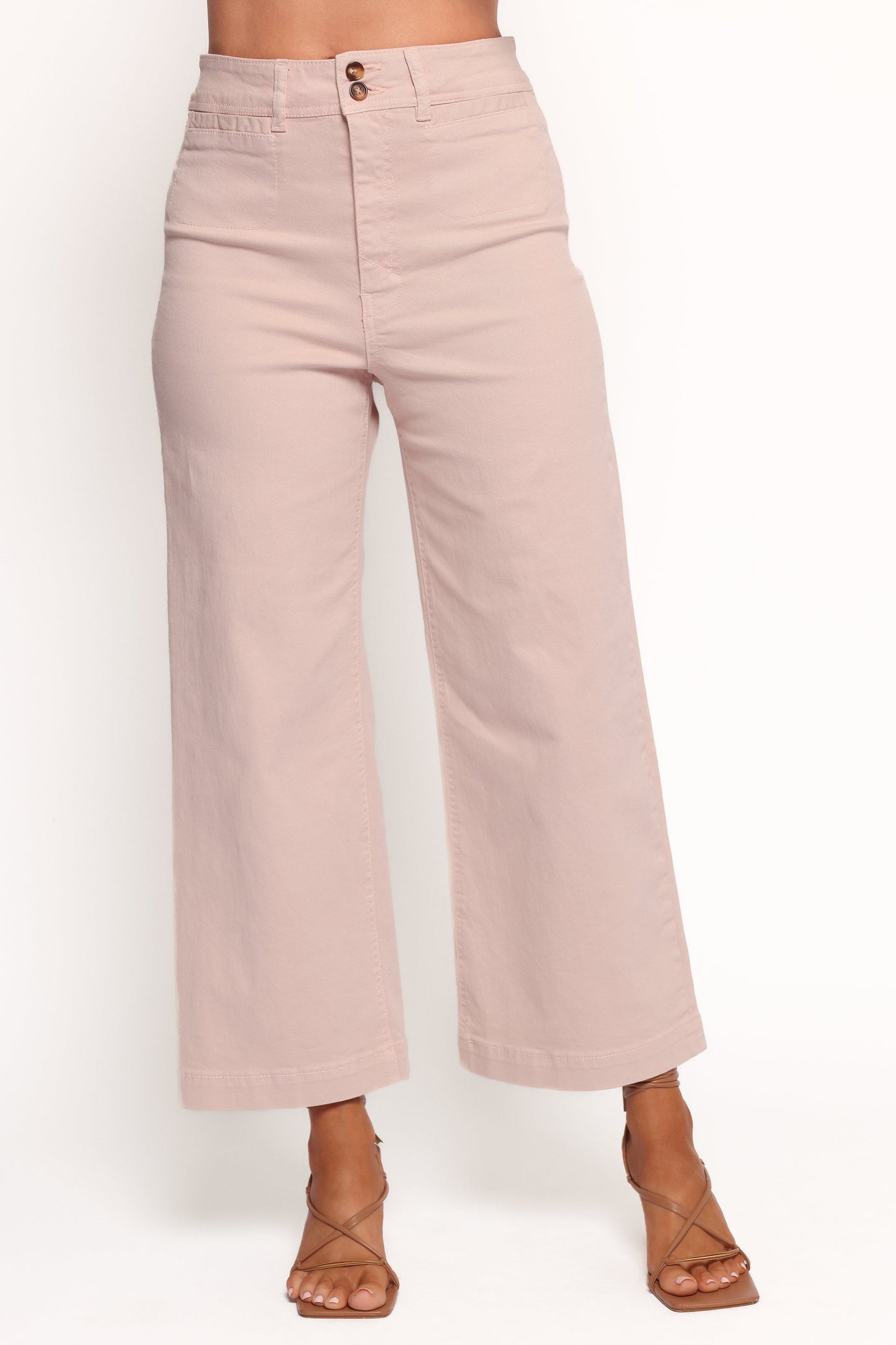 Gemma Cropped Wide Leg Jeans - Sepia Rose