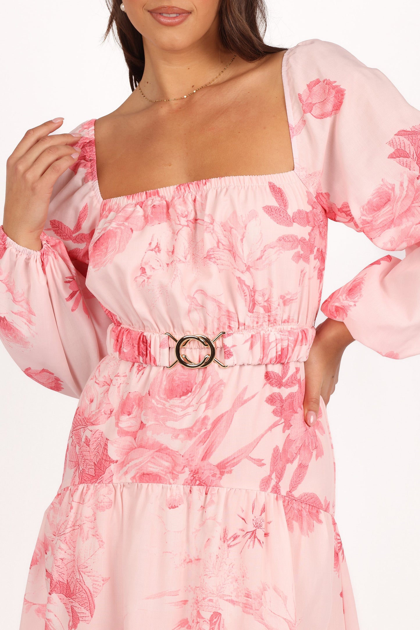 Sharine Long Sleeve Dress - Pink Floral