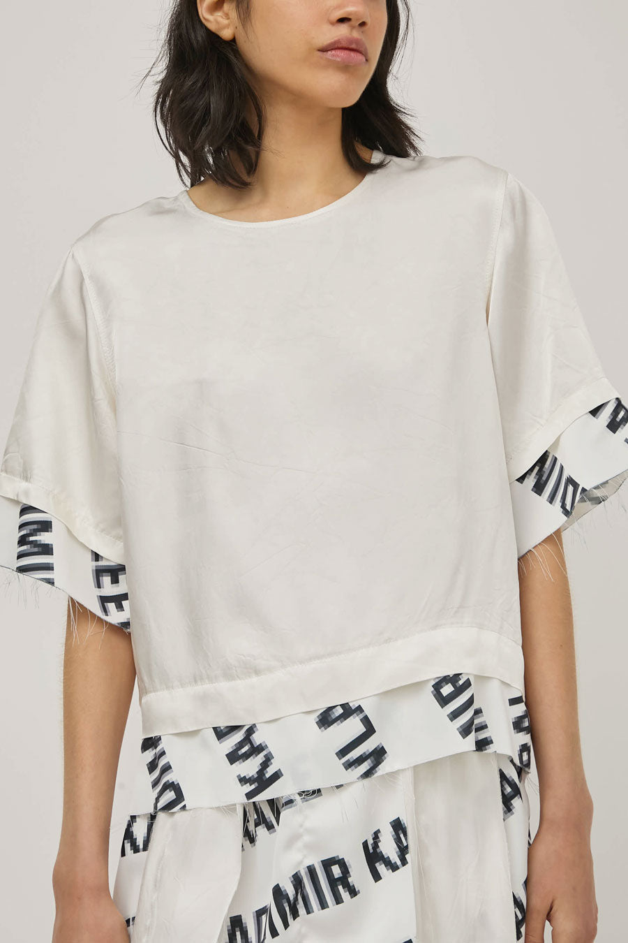 Vladimir Karaleev Layer Tee in Logo Print