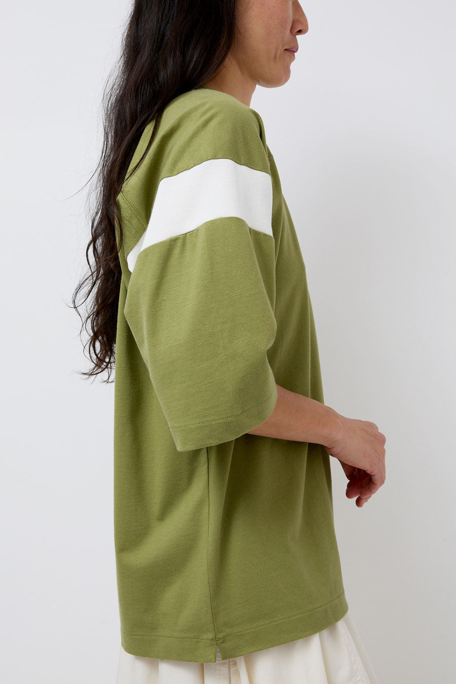 YMC Skate T Shirt in Green and White