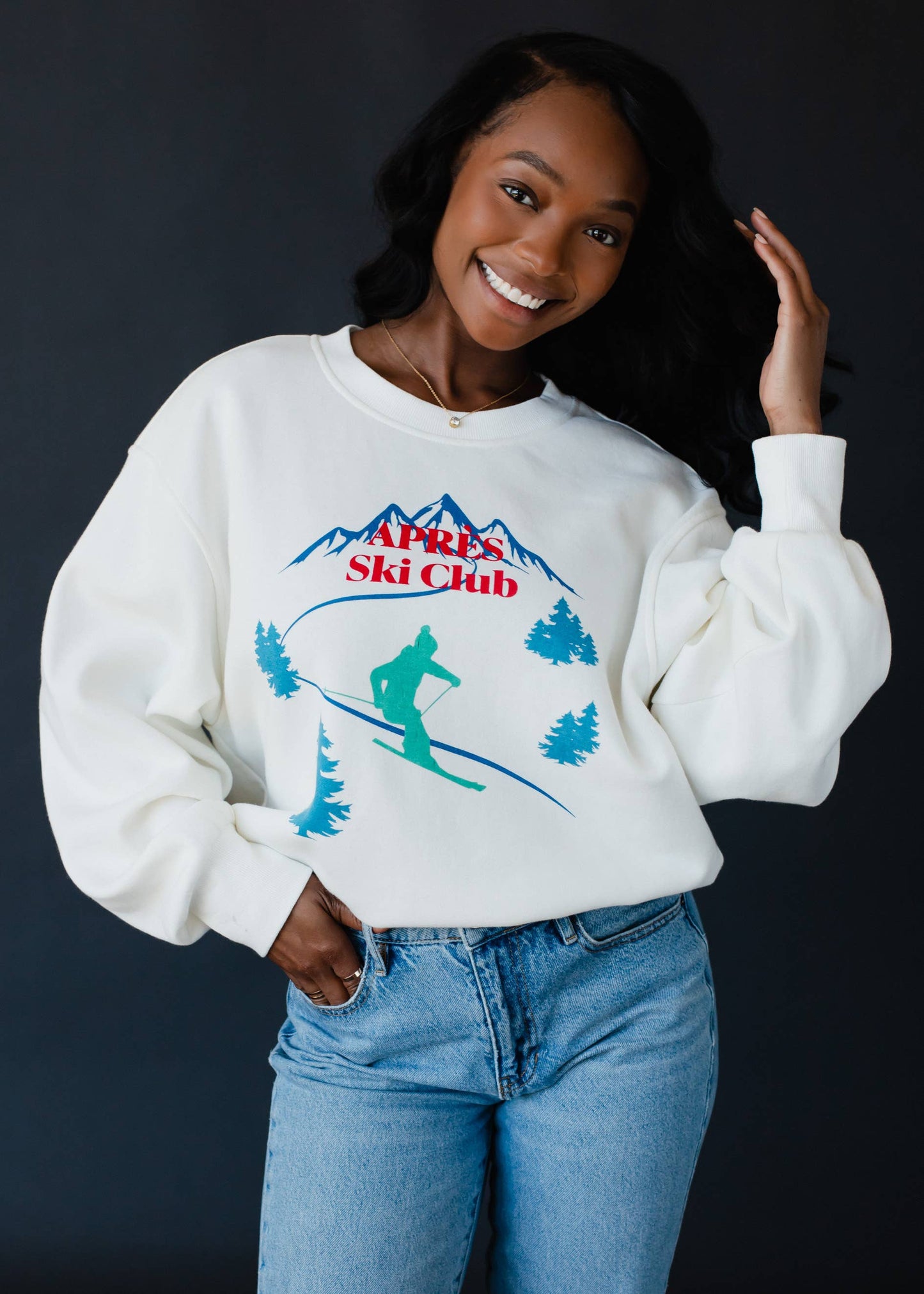 White Apres Ski Club Sweatshirt