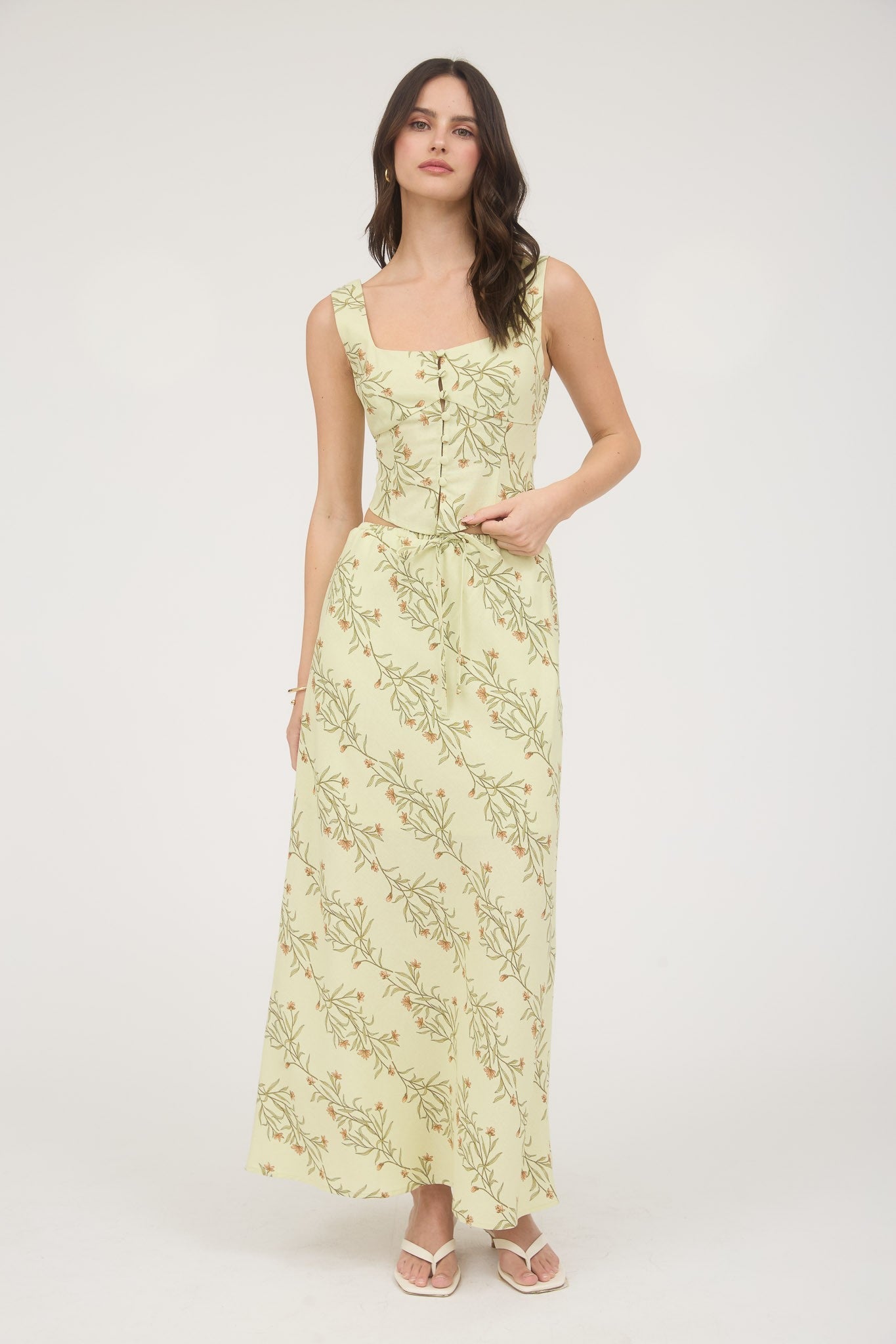 Botanical Button Corset Top ( part of a set )